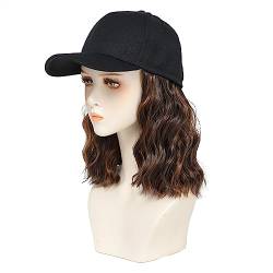 Perückenkappen Baseballkappen-Perücke mit lockigem Haar, schwarze Basketball-Hut-Perücke, gewellte Haarverlängerungen for Frauen und Mädchen Perückenkappen für Damen (Color : 4 30) von CLoxks