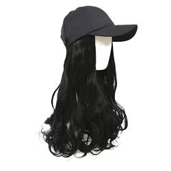 Perückenkappen Perücke Hut Frauen Mode langes lockiges Haar Baseballhut mit Perücke Vollkopf Cover Perückenkappen für Damen (Color : 1) von CLoxks