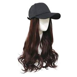 Perückenkappen Perücke Hut Frauen Mode langes lockiges Haar Baseballhut mit Perücke Vollkopf Cover Perückenkappen für Damen (Color : 2) von CLoxks