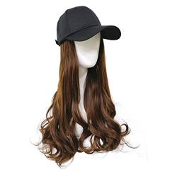 Perückenkappen Perücke Hut Frauen Mode langes lockiges Haar Baseballhut mit Perücke Vollkopf Cover Perückenkappen für Damen (Color : 3) von CLoxks
