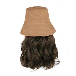 Perückenkappen Sommer Mode Round Hut Haar Perücke Perückenkappen für Damen (Color : C, Size : 14inches) von CLoxks
