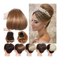 clip im haarteil Synthetische gerade Chignon-Dutt-Haarteile, 15,2 cm, Kordelzug, Pferdeschwanz-Verlängerung, Clip-in-Haarverlängerung, hitzebeständiges Haar, Donut-Chignon for Frauen haarknoten-clip ( von CLoxks