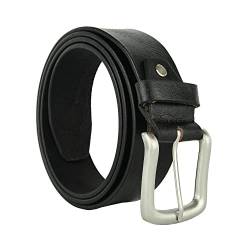 CONTE MASSIMO Gürtel für Herren, aus echtem Leder, mit einer Schlaufe, kürzbar, nickelfreie Schnalle, Höhe 4 cm, Schwarz Bg12, 125 cm (TG 52-56) von CM Conte Massimo