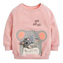 CM-Kid Pullover Baby Mädchen Langarmshirt Kinder Sweatshirt Baumwolle Warm 1 2 Jahre Koala Rosa Gr.92 von CM-Kid