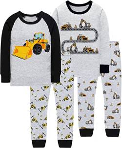 CM-Kid Unisex, Pigiami per Bambini Pyjama-Set, Grey+White, 7T von CM-Kid