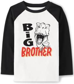 Langarmshirt Jungen Pullover Shirt Kinder Langarm Dinosaurier Tees Tops 5 6 Jahre Big Brother Schwarz Gr.116 von CM-Kid