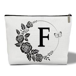 CMHIE Make-up-Tasche für Damen, Blumenmuster, Reise-Kosmetiktasche mit Reißverschluss, monogrammiert, Hochzeitsgeschenke für Brautjungfer, Braut, Geschenk für Mutter, Schwester, Freundin, Lehrer, von CMHIE