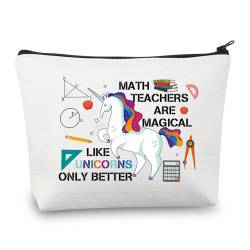 CMNIM Einhorn-Kosmetiktasche für Mathematiklehrer, Geschenk für Mathematiklehrer, Wertschätzungsgeschenke, lustige Mathe-Make-up-Tasche, Reisetasche, 2435 Einhorn Mathematiklehrer, Make-up-Tasche von CMNIM