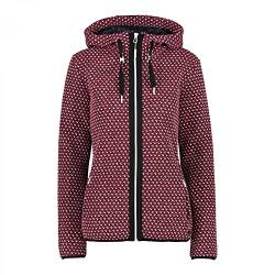 CMP Damen Jacquard Wooltech Jacket Jacke, Sangria-B.Kreide, 40 von CMP