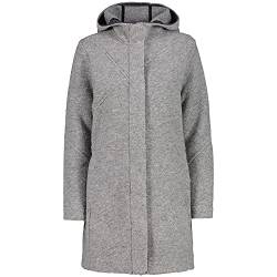 CMP Damen Long Coat Wooltech Longcoat, Grey Mel, D38 von CMP