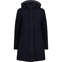 CMP Damen Long Coat Wooltech Longcoat, Schwarz Blau, D 34 (IT 40) von CMP
