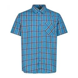 CMP Herren Kurzärmeliges Hemd Poloshirt, River-B.Blue-Lime, 54 von CMP
