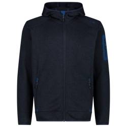 CMP - Jacket Fix Hood Jacquard Knitted 3H60847N - Fleecejacke Gr 52 blau von CMP
