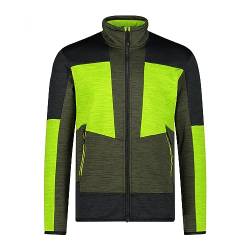CMP M Jacket Melange Grid Tech Colorblock-Grün-Oliv - Leichte atmungsaktive Herren Fleece Jacke, Größe 50 - Farbe Oil Gr von CMP
