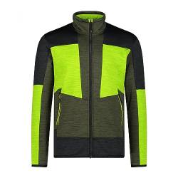 CMP M Jacket Melange Grid Tech Colorblock-Grün-Oliv - Leichte atmungsaktive Herren Fleece Jacke, Größe 52 - Farbe Oil Gr von CMP