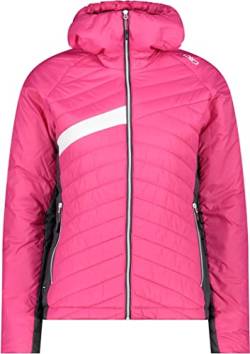 CMP W Jacket Fix Hood Xiv Pink - PrimaLoft Leichte warme Damen Isolationsjacke, Größe 44 - Farbe Fucsia von CMP