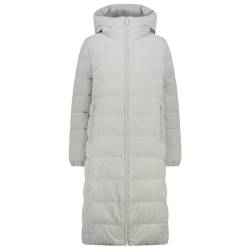 CMP - Women's Long Coat Fix Hood Nylon Silk Touch - Mantel Gr 40 grau von CMP