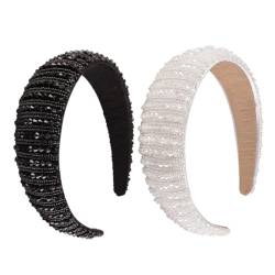 2pcs Kristall -Strass -Stirnbandkristallverzerrte Stirnband breites Pad -Stirnband für Party Kopfbänder für Frauen von CNAFGBGG
