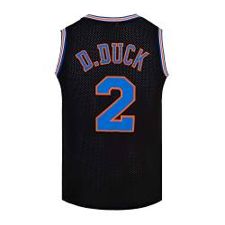 CNALLAR Herren Basketballtrikot #2 D Duck 90er Jahre Moive Space Shirts, Schwarz, Mittel von CNALLAR