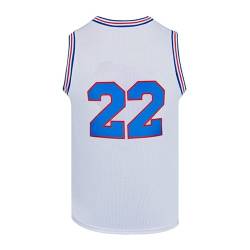 CNALLAR Herren Basketballtrikot Bill Murray #22 Space Jam Jersey Shirts weiß/schwarz - Wei� - Klein von CNALLAR