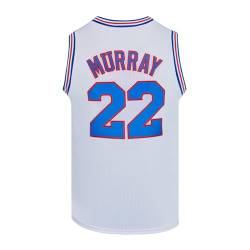 CNALLAR Herren Basketballtrikot Bill Murray #22 Space Movie Jersey Shirts Weiß/Schwarz, Weiss/opulenter Garten, L von CNALLAR