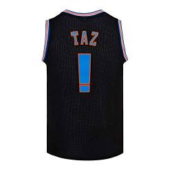 CNALLAR Herren Basketballtrikots, Taz. # Space Movie Shirts, Schwarz, Mittel von CNALLAR