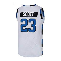 Herren Basketballtrikot Nathan Scott #23 Ravens Genäht Sport Movie Shirts, Weiß, X-Groß von CNALLAR