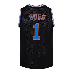 Jugend Basketball Jersey Bugs #1 Moive Space Jam Jersey Jungen Sport Shirts - Schwarz - Groß von CNALLAR