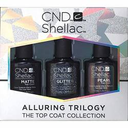 CND SHELLAC 'Alluring Trilogy' Top Coat Collection: Glitter, Pearl & Matte Top Coats, (3 x 7.3 ml) von CND