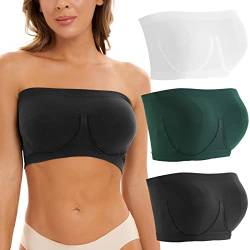 Trägerloser BH 3er Pack Damen BH ohne Träger Ungepolstert Bandeau BH Trägerlos Bustier Damen Ohne Träger Strapless Bra Trägerloses Top von CNNBYYDS