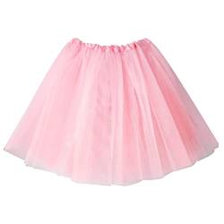 Tüllrock Damen Tütü Klassisch Elastisch 3-Lagig Tutu Tüllrock Schwarz Weiß Rosa 80er Tütü Rock Damen Kurz Schick Minirock Ballett Petticoat Party Festival Rave Outfit Abend Erwachsene Weihnachten von CNNBYYDS