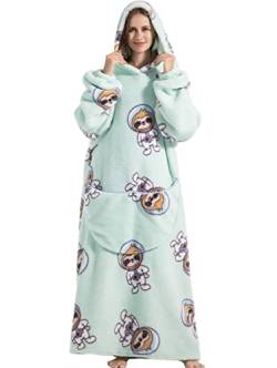 CNTSFS Übergroße Hoodie Decke Sweatshirt Kapuzenpullover Oversized Wearable Blanket Warme Sweatshirt mit Einheitsgröße Herren Damen(Astronauten 140cm) von CNTSFS
