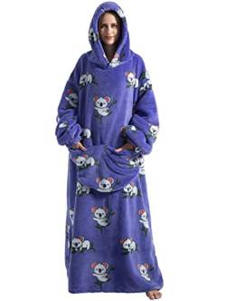CNTSFS Übergroße Hoodie Decke Sweatshirt Kapuzenpullover Oversized Wearable Blanket Warme Sweatshirt mit Einheitsgröße Herren Damen(Koala 140cm) von CNTSFS