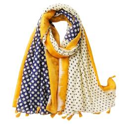 COACOM 1 Schal, leichter und modischer Damenschal, eleganter Seidenschal, warmer und winddichter Schal, für alle Jahreszeiten geeignet, kann mit modischen Reisen getragen werden (Gelb) von COACOM