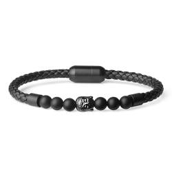 COAI Herren Buddha Leder Armband mit Naturstein Onyx Perlen M von COAI