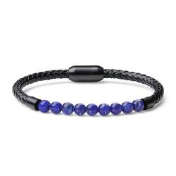 COAI Leder Herren armband mit Lapislazuli Perlen S von COAI