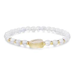 COAI Perlenarmband Damen: Mondstein und Citrine – Naturschönheit im Einklang mit Eleganz L von COAI