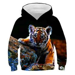 COAOBO Kinder Hoodie 3D Druck，Hoodies 3D Gedruckt Wolf Jungen Und Mädchen Sweatshirt Pullover Langarm Kapuzenpullover Tops-140Cm von COAOBO