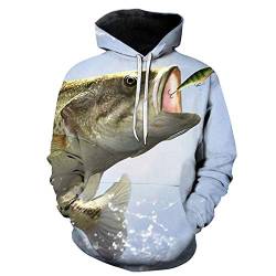 COAOBO Kinder Hoodie 3D Druck，Jungen Teen Fisch 3D-Druck Grafik Sweatshirts Langarm Pullover Hoodies Mit Tasche-130Cm von COAOBO