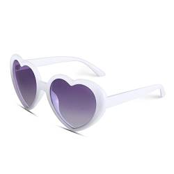 COASION Herz Sonnenbrille für Damen Herzform Polarisierte Aesthetic Herzbrille Party Festival Rave Heart Shaped Sunglasses von COASION