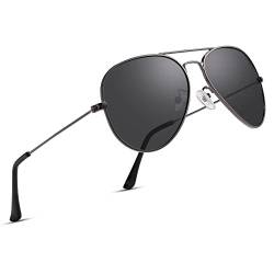 COASION Pilotenbrille Herren Damen Polarisierte Sonnenbrille Fliegerbrille Piloten Sonnenbrillen UV400 Schutz Metallrahmen von COASION
