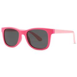 COASION Polarisiert Kinder Sonnenbrille Silikonrahmen UV400 Schutz für 4–12 Jahren Jungen MäDchen-Rot Rosa/Grau von COASION