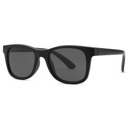 COASION Polarisiert Kinder Sonnenbrille Silikonrahmen UV400 Schutz für 4–12 Jahren Jungen MäDchen-Schwarz/Grau von COASION