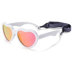 COASION Polarisierte Baby Sonnenbrille Herz mit Verstellbares Band für 0-24 Monate Neugeborene Jungen MäDchen, TPEE UV400 Schutz von COASION