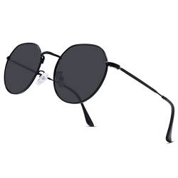 COASION Polarisierte Runde Retro Sonnenbrille Damen Herren Vintage Metallrahmen UV400 Schutz Lense für Frauen Männer von COASION