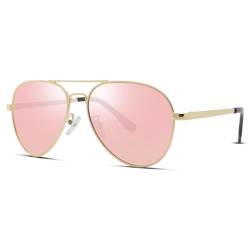 COASION Retro Pilotenbrille Polarisierte Sonnenbrille für Herren Damen UV400 Schutz Sonnenbrillen Vintage von COASION