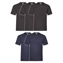 5er Pack T-Shirt Valueweight T - Farbe: 3x Black 2x Navy - Größe: L von COATS