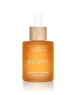 COCOSOLIS BERRY Superberry Recharge Face Elixir, Gesichtselixier mit Bio-Ölen, vegane nährende Tagespflege mit Vitamin E und Enzym-aktivierten Ölen von COCOSOLIS