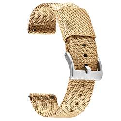 CODFIEDY 20 mm Twill Weave Nylon Uhrenarmband für Herren für Damen Premium Nylon Uhrenarmbänder mit gebürsteter Edelstahl-Schnalle Khaki von CODFIEDY