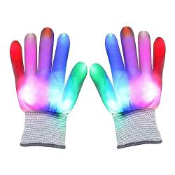 Led Handschuhe, LED Handschuhe Halloween, Leuchtende Handschuhe LED Blinkende Handschuhe für Halloween Weihnacht Karneval Party Clubs Disco Festivals Halloween Rave Party von COEKI